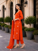 Yd 059 A Heavy Slub Rayon Embroidery Work Suit
