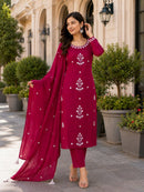 Yd 059 B Heavy Slub Rayon Embroidery Work Suit