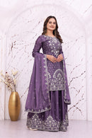 FE 148 Designer Micro Sequence Embroidery Work Sharara Suit