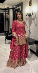 SR 1664 Pure Heavy Simmer Silk Embroidery Work Suit