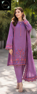 Sapphire 003 Roman Silk Designer Embroidery Work Pakistani Suit