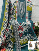 Alzohaib Az 1620 Pure Cotton Heavy Patch Work Pakistani Suit