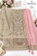 Motifz 5505 B Siffion Embroidery Khatli Work Designer Pakistani Suit