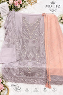 Motifz 5505 A Siffion Embroidery Khatli Work Designer Pakistani Suit