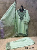 Hoor Tex 971 C Heavy Roman Glass Silk Pakistani Suit