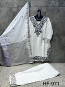 Hoor Tex 971 D Heavy Roman Glass Silk Pakistani Suit