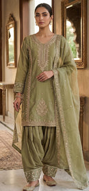 Hoor Tex 970 A Premium Heavy Roman Glass Silk Pakistani Suit