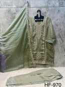 Hoor Tex 970 A Premium Heavy Roman Glass Silk Pakistani Suit