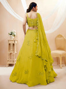 Zeel 7060 Lime Green Georgette Designer Lehenga Choli