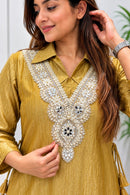 SG Premium Golden Rich Embroidered Designer Co Ord Set