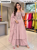 SG Blush Pink Embroidered Work Anarkali Kurti