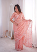 SSC 712 A Premium Fandy Silk Real Beads Moti Work Saree