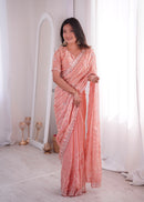 SSC 712 A Premium Fandy Silk Real Beads Moti Work Saree