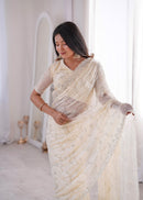 SSC 712 B Premium Fandy Silk Real Beads Moti Work Saree