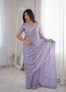 SSC 712 C Premium Fandy Silk Real Beads Moti Work Saree