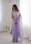SSC 712 C Premium Fandy Silk Real Beads Moti Work Saree