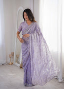 SSC 712 C Premium Fandy Silk Real Beads Moti Work Saree