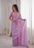 SSC 712 D Premium Fandy Silk Real Beads Moti Work Saree