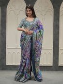 BT 1312 B Premium Soft Chinnon Beautiful Printed Designer Saree