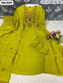 SG Premium Lime Green Embroidered Work Anarkali Kurti