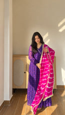 VT 1423 Fox Georgette With Printed Anarkali Gown