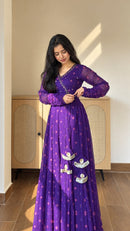 VT 1423 Fox Georgette With Printed Anarkali Gown