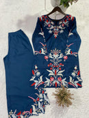 BE 466 Premium Embroidery Work Designer Co Ord Set