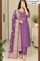 SG Designer Lavender Cotton Embroidered Pakistani Suit
