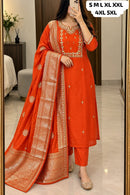 SG Premium Designer Orange Embroidered Work Suit