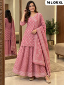 SG Premium Rose Pink Printed Sharara Suit