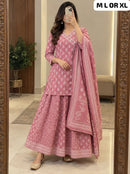 SG Premium Rose Pink Printed Sharara Suit