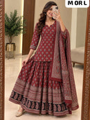 SG Premium Maroon Printed Designer Sharara Suit