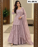 SG ethnic Lavender Printed Designer Sharara Suit