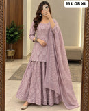 SG ethnic Lavender Printed Designer Sharara Suit