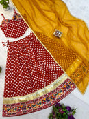 RR 78 Pure Cotton Embroidery Mirror Digital Printed Lehenga Choli