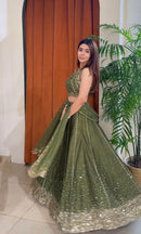 FB L370 Heavy Thai Silk Sequins Work Designer Lehenga