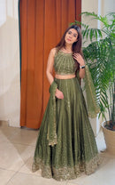 FB L370 Heavy Thai Silk Sequins Work Designer Lehenga
