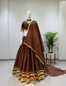 BE 508 Mul Chanderi Gotta Patti Work Designer Lehenga