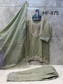 Hoor Tex Hf 975 C Premium Heavy Roman Glass Silk Pakistani Suit