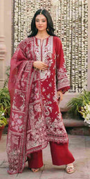 Motifz 5417 A Pure Camric Cotton Embroidery Work Pakistani Suit