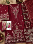 Motifz 5417 A Pure Camric Cotton Embroidery Work Pakistani Suit