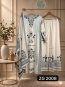 Zahra Glamour Zg 2008 Designer Long Turkish Co Ords Set