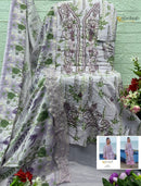Alzohaib 1638 Premium Pure Cotton Patch Work Pakistani Suit