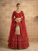 Alizeh 1084 C Premium Red Bridal Embroidered Lehenga Choli
