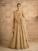 Alizeh 1084 E Premium Golden Bridal Embroidered Lehenga