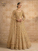 Alizeh 1084 E Premium Golden Bridal Embroidered Lehenga