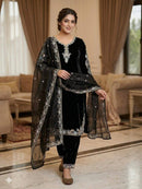 MT 4019 Pure Heavy Gmy Silk Embroidery Work Designer Suit