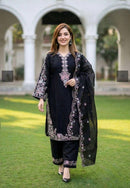 MT 4019 Pure Heavy Gmy Silk Embroidery Work Designer Suit