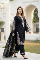 MT 4019 Pure Heavy Gmy Silk Embroidery Work Designer Suit