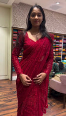 ST 488 Faux Georgette Heavy Embroidery Sequins Work Saree